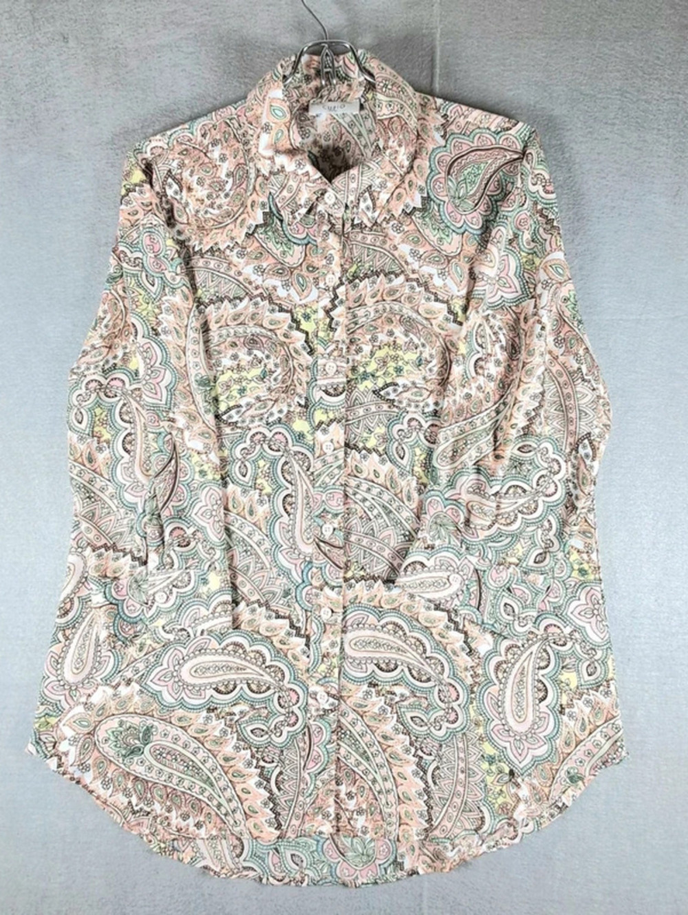 CUPlO paisley-print button-up blouse 3/4 sleeves Large (no size tag)